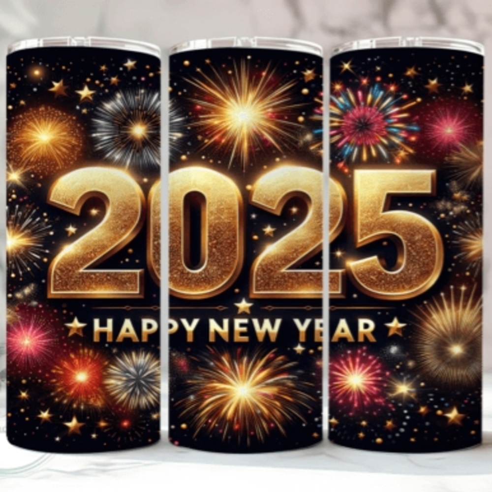 New Year 2025 Fireworks Tumbler